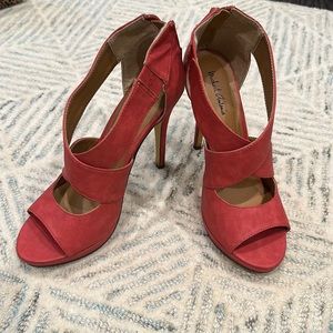 Pink strappy high heels